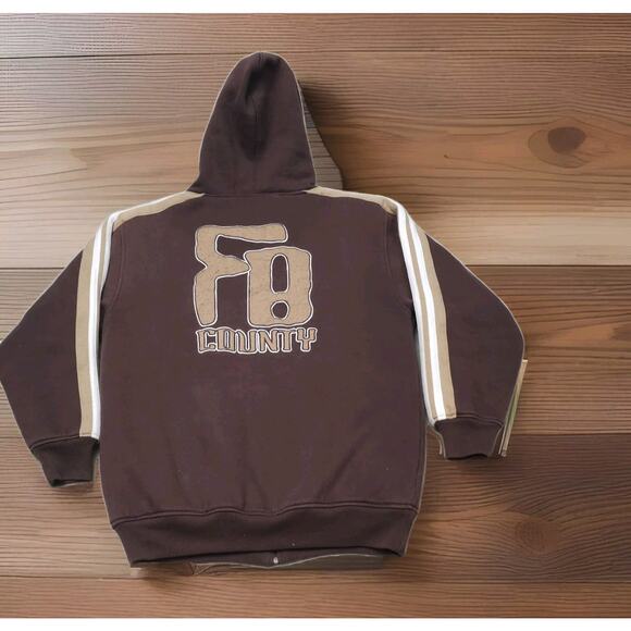 FB County Airbrush Old School Heavyweight Oversized Embroidery Unisex Jacket M - Picture 2 of 11